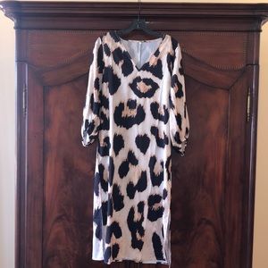 Leopard silk dress.